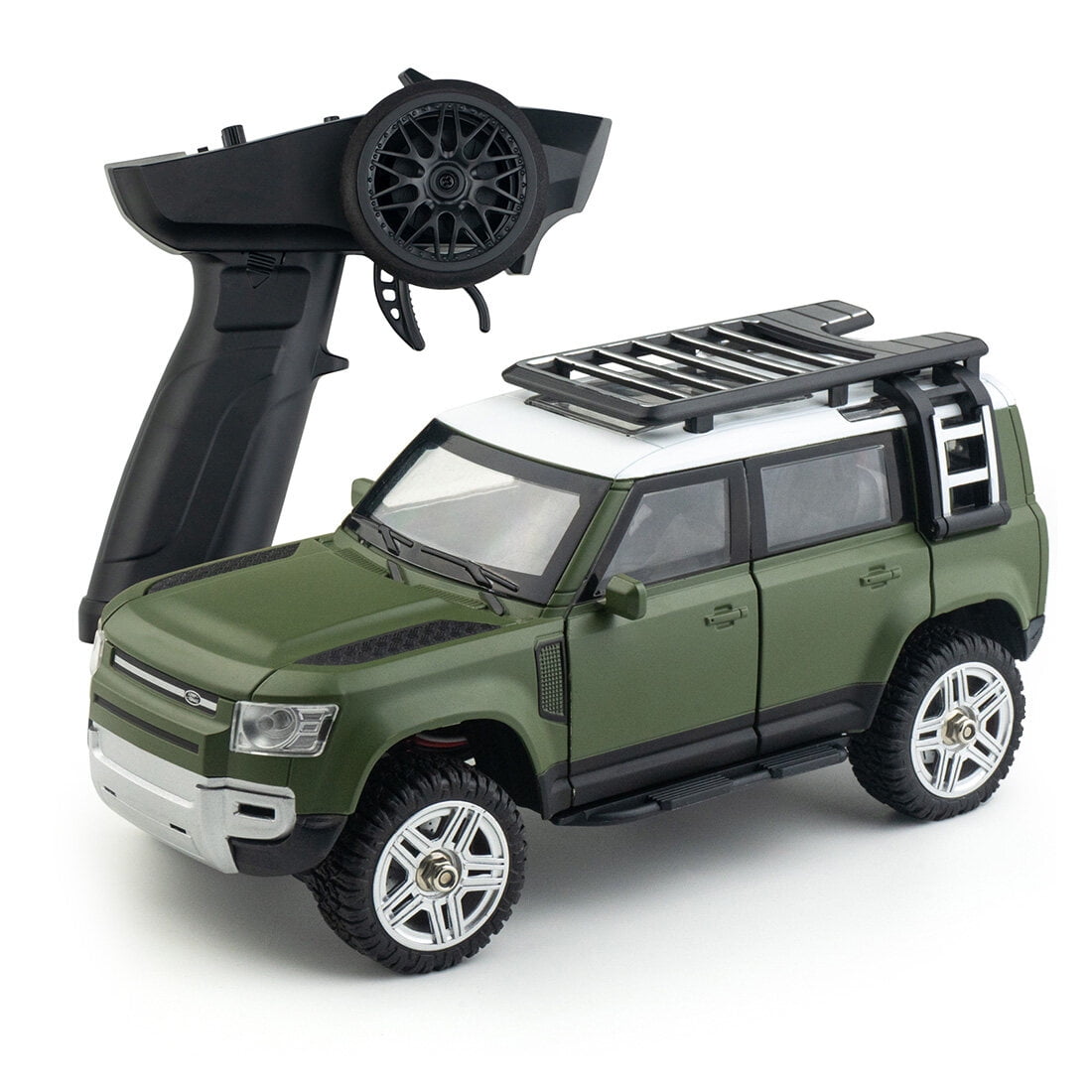 1/24 Scale 4WD RC Rock Crawler, 2.4G Alloy Body Off-Road Car with LED Lights, 4WD Electric Climbing Vehicle, Ready to Run Remote Control Truck for Adults