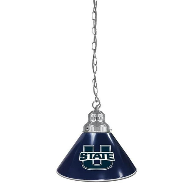 Holland Bar Stool BL1CHUtahSt NCAA Utah State University Single Shade Pendant Light - Chrome