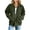 02-Army Green, variant on Womens Solid Color Zip Up Jacket Collared Long Sleeve Loose Corduroy Coat Fall Winter Tops with Pockets