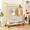 Gold, variant on EnHomee Rolling Garment Rack with Wheels,Double Rod Heavy Duty Clothes Rack with Storage Basket,Portable Closet Organizer for Bedroom Laundry Entryway,43.3"W x 17.7"D x 63"H,Gold