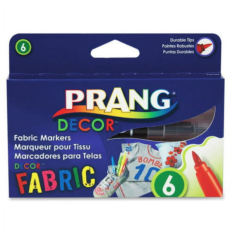 Prang Decor Fabric Markers - Brush Marker Point Style - Assorted - 6 / Set Prang Decor Fabric Markers - Brush Marker Point Style - Assorted - 6 / Set