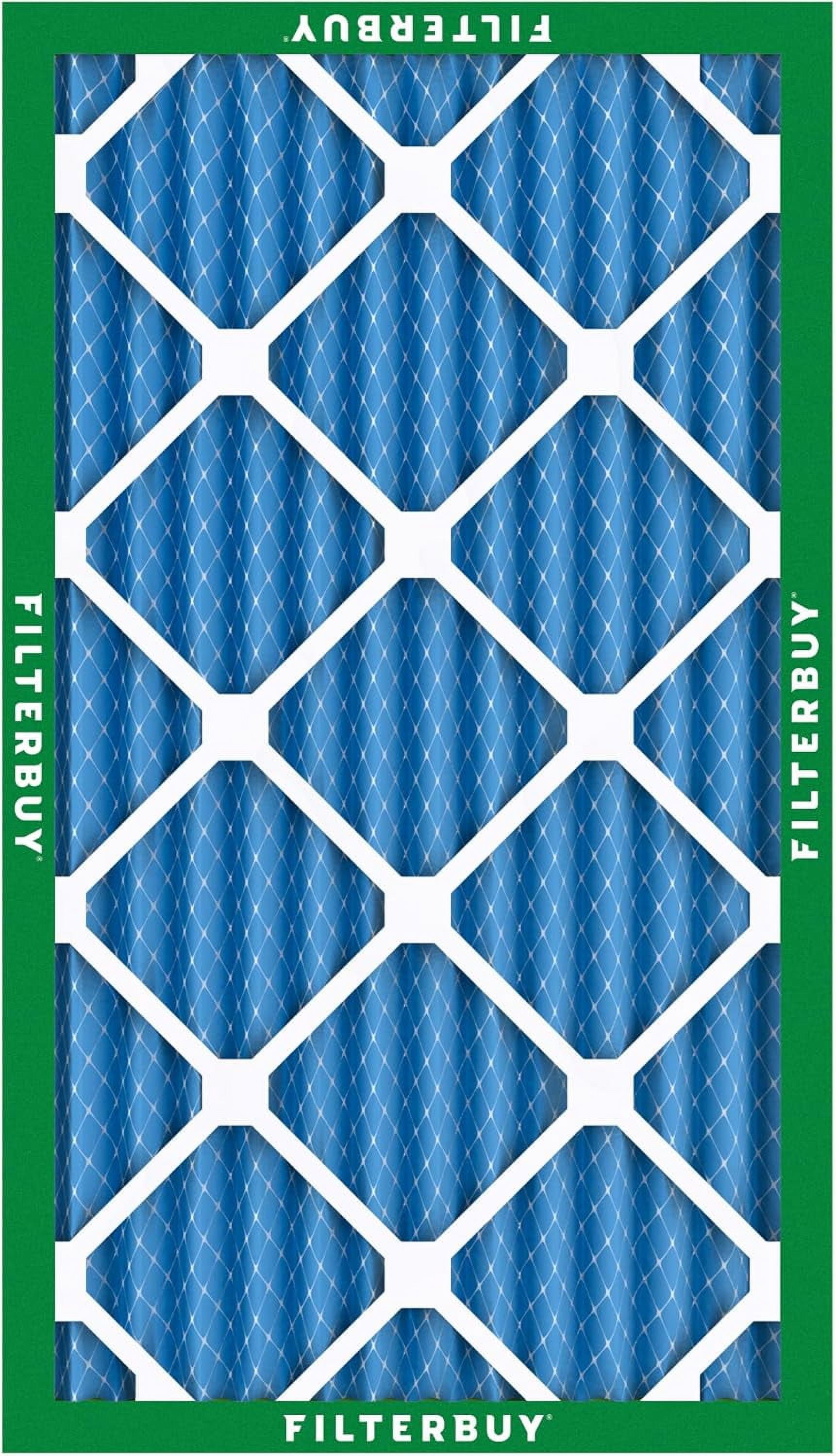 Filterbuy 16x25x2 Air Filter MERV 13 Smoke Defense, Pleated HVAC AC Furnace Filter Replacement, 2-Pack