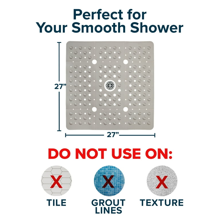 SlipX Solutions Extra Large 27x27 Square Shower Mat, Slip
