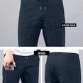 thumbnail image 4 of kamemir Casual Pants for Men Men's Relaxed Fit Casual Pants Drawstring Stretchy Elastic Waist Work Casual Pants with Pockets (Blue,M), 4 of 5