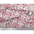 thumbnail image 2 of Soimoi Poly Georgette Fabric Wreath,Leaves & Rose Flower Printed Fabric 1 Yard 42 Inch Wide, 2 of 3