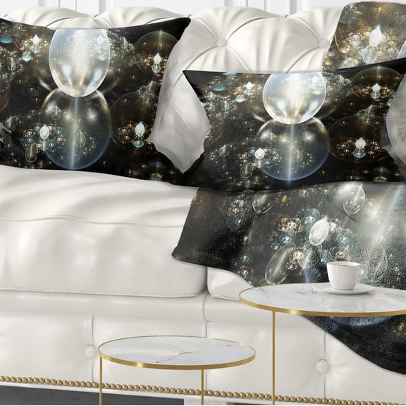 Designart Golden Water Drops on Mirror - Abstract Throw Pillow - 12x20