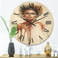 thumbnail image 2 of Designart 'Portrait of Afro American Woman XIII' Modern Wood Wall Clock, 2 of 5