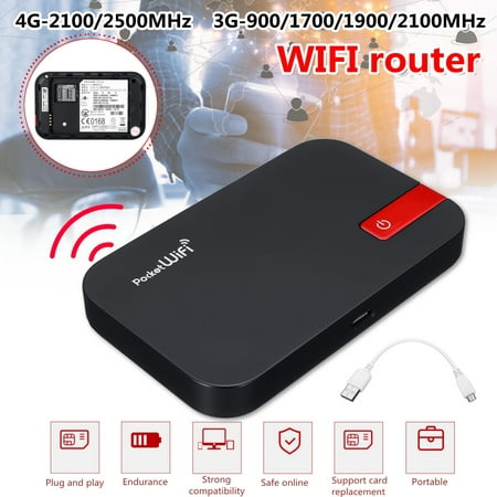 4G Wireless Router Mobile Broadband Hotspot Portable WIfi Modem LCD Display  SIM Card Support 10 Devices User for Car Mobile Camping Travel Meeting
