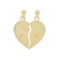 thumbnail image 5 of 14k Tricolor Gold, Sharing Heart Rose & Te Amo Pendant Love 20mm with 20" Dainty Neck Chain, 5 of 7