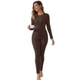 thumbnail image 3 of MINTREUS Thermal Underwear for Women Long Johns with Fleece Lined, Base Layer Women Cold Weather Top Bottom, 3 of 8