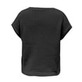thumbnail image 5 of Gtoiithly Womens Summer Short Sleeve Tops Crew Neck Pullover Sweaters Cap Sleeve Loose Dressy Casual Blouse Basic Clothes Black XL, 5 of 7