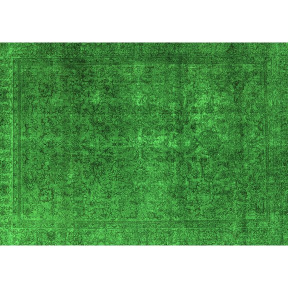 Ahgly Company Indoor Rectangle Oriental Green Industrial Area Rugs, 2' x 3'