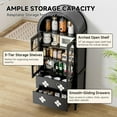 thumbnail image 5 of SLSY 71-inch Tall Arched Kitchen Locker with Glass Doors, Vintage Wooden Arched Cabinet, Luxurious Arched Bookshelf, 4 Shelves and 2 Drawers, Suitable for Kitchens, Dining Rooms, and Living Rooms ., 5 of 8