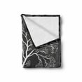 thumbnail image 2 of Grey Soft Flannel Fleece Throw Blanket, Tree Illustration with Growing Branches Merry Seasonal Grass Bushes Nature, Cozy Plush for Indoor and Outdoor Use, 50" x 60", Grey White, by Ambesonne, 2 of 6