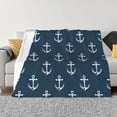 thumbnail image 3 of Throw Blanket for Couch, white Anchor navyblue vintage Super Soft Fuzzy Comfy Warm Throw Blanket, Cuteness Lightweight Cozy Plush Flannel Blanket & Throws for Sofa and Bed All Season, 3 of 5