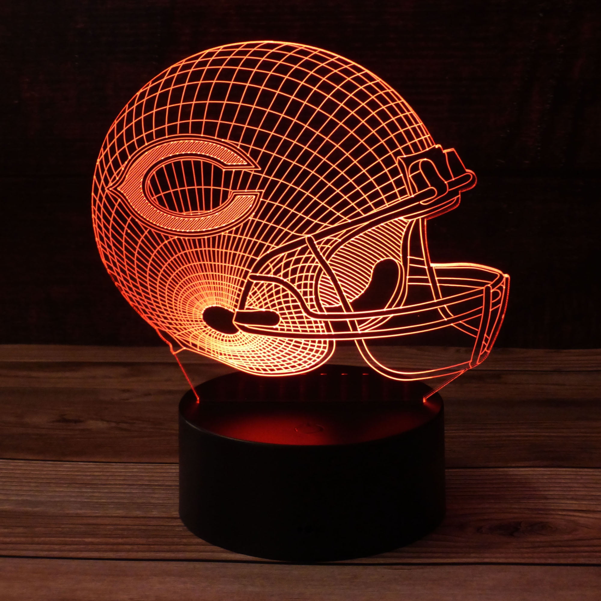 Ikavis 3D LED Night Light Football Helmet Texas Longhorns Flat Acrylic Illusion Lighting Lamp with 7 Colors and Touch Sensor Men or Women Girls Boys Sports Fan Nightlight Gift for Kids 