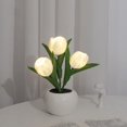 thumbnail image 1 of Lampe Tulipe 2023 Nouveau Style, Lampe de Table LED Simulée avec Vase, Décoration de Table de Salon (Blanc), 1 of 5