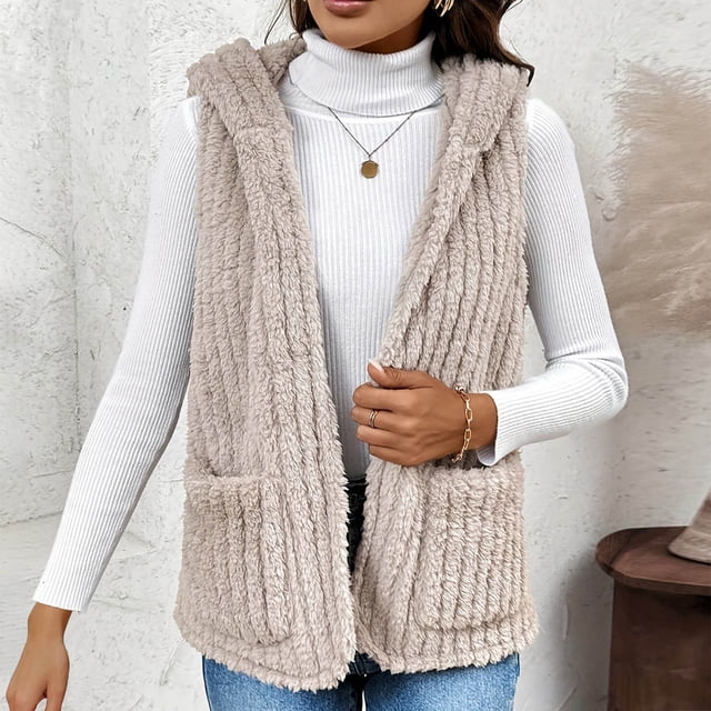 LOVZFMLL Vestes pour Femmes, Cardigan à Manches Longues avec Poches, Mode Automne et Hiver