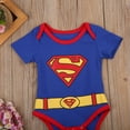 thumbnail image 4 of Diconna Baby Boys Superman Clothes Set, Infant Short Sleeve Romper + Cloak, 4 of 6