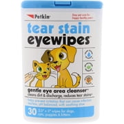 Petkin Pet Eye Wipes for Dogs, Cats , 30 Moist Wipes