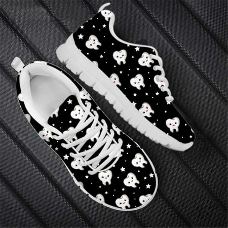 

Funny Dental Tooth Designer Women’s Flats Breathable Mesh Summer Ladies Sneakers Lightweight Female Jogging Running Casual Shoes