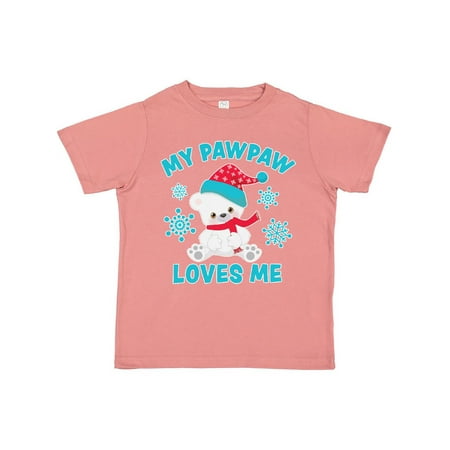 

Inktastic Polar Bear My Pawpaw Loves Me in Santa Hat with Snowflakes Gift Toddler Boy or Toddler Girl T-Shirt
