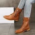 thumbnail image 6 of UngA Womens Combat Boots Ankle Boots Lace-Up Platform Lug Sole Boots Women Brown,Size 9, 6 of 7