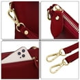 thumbnail image 3 of UTO Crossbody Purse for Women Genuine Leather Wristlet Wallet Clutch Purses Handbag with Detachable Shoulder Strap(Wine Red), 3 of 8