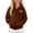 Brown, variant on Fnooota Girls Hoodies Size 7-8 T, Casual Long Sleeve Fleece-lined Printed Lightweight Jackets with Zipper Gray