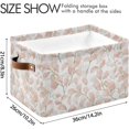 thumbnail image 4 of Coolnut Vintage Leaves Storage Basket with Handles Collapsible Storage Bins Canvas Fabric Storage Organizer for Shelves Closet Bedroom Living Room 2Pack Decor Gifts, 4 of 7