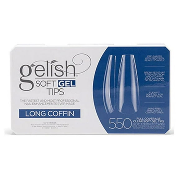 Gelish Soft Gel Tips - Long Coffin 550