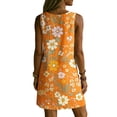 thumbnail image 7 of Levmjia Women's Summer Sleeveless V Neck Floral Print Mini Dress Casual Pocket Loose Fit A Line Swing Dress Beach Vacation Daily Wear, 7 of 7