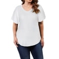 thumbnail image 3 of DDLUYY 3 Pack Women’s Plus Size Tops Tunic Short Sleeve V Neck Shirts Casual Soft Blouse 1X-5X, 3 of 8