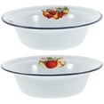 thumbnail image 4 of 2 Pcs Bassine Émaillée Blanche Style Rétro Bord Rond pour Cuisson et Pâtisserie 16.00X10.50X5.00CM, 4 of 9