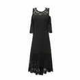 thumbnail image 7 of ZVAVZ black plus size cocktail dresses for women Maxi Dresses for Women Wedding Guest Elegant Sexy Cold Shoulder Party Dress Short Sleeve Round Neck Lace Dress maternity dresses for photoshoot, 7 of 7