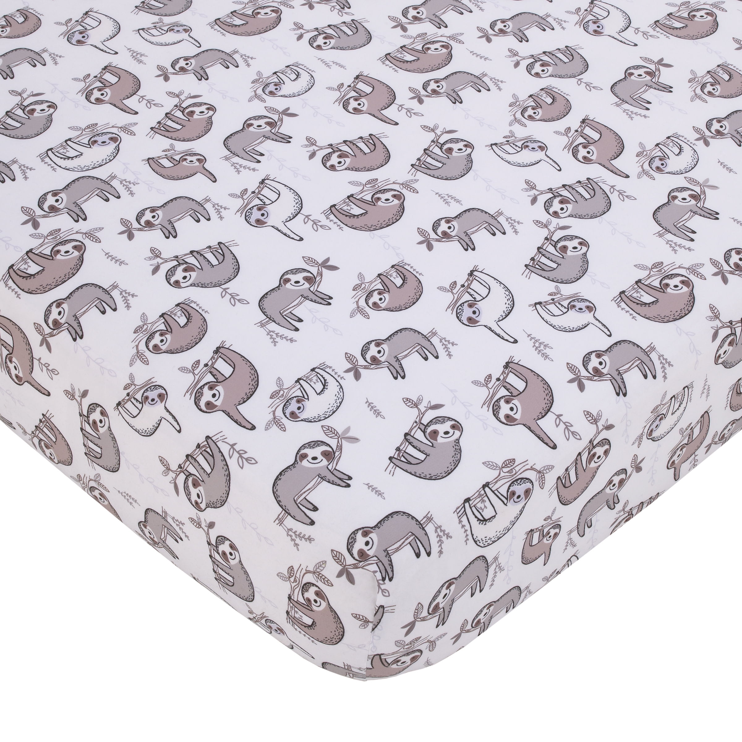 Little Love by NoJo Sloth Let's Hang Out Grey 3 Piece Crib Bedding Set