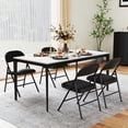 thumbnail image 2 of Gymax 6PCS Folding Chairs w/ Metal Frame PVC Leather Stackable Chairs for Indoor, 2 of 8