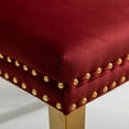 thumbnail image 5 of LegaHome Dining Chairs Set of 2, Modern Upholstered Velvet Dining Room Chairs with Nailhead Trim and Golden Stainless Steel Plating Solid Wood Legs, Burgundy, 5 of 9