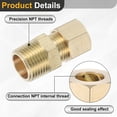 thumbnail image 3 of Uxcell 5 Pcs Accesorio de tubo de compresión de latón, 3/8" OD x 3/8" NPT Conector macho, 3 of 6