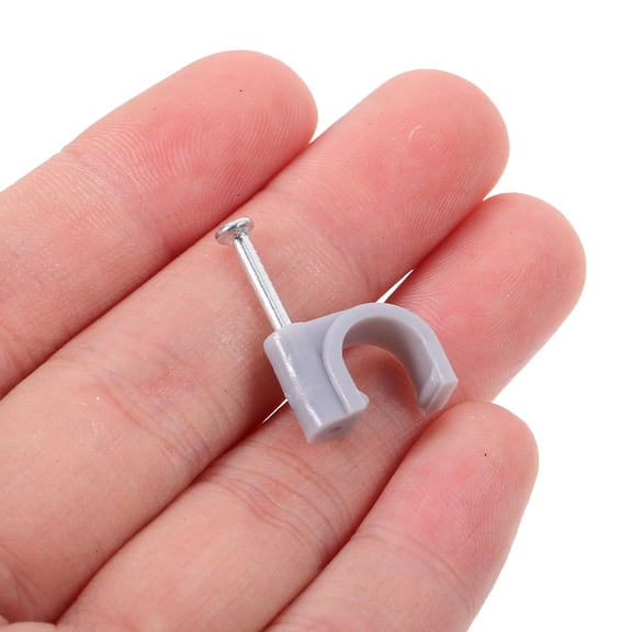 Masteelf 100pcs Cable Staples with Nails, Wire Clips, Extension Cord Clamps, Half Clamp Tubing Fasteners for Secure Cable Management
