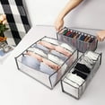thumbnail image 3 of Underwear Organizer Foldable Drawer Organizer, Bra Organizer Divider, Closet Storage Box Small Dresser Organizer for Underwear, Socks,Ties, and Bras(Black), 3 of 7