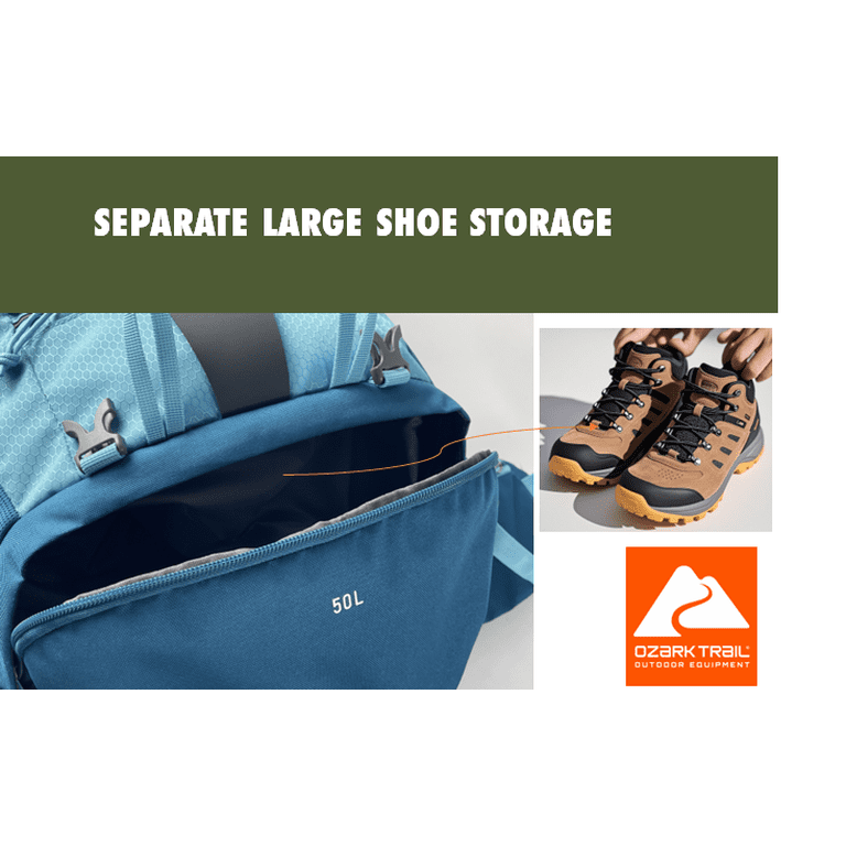 Free Shipping! Ozark Trail 50L Hiking Backpack with Durable  display picture 1