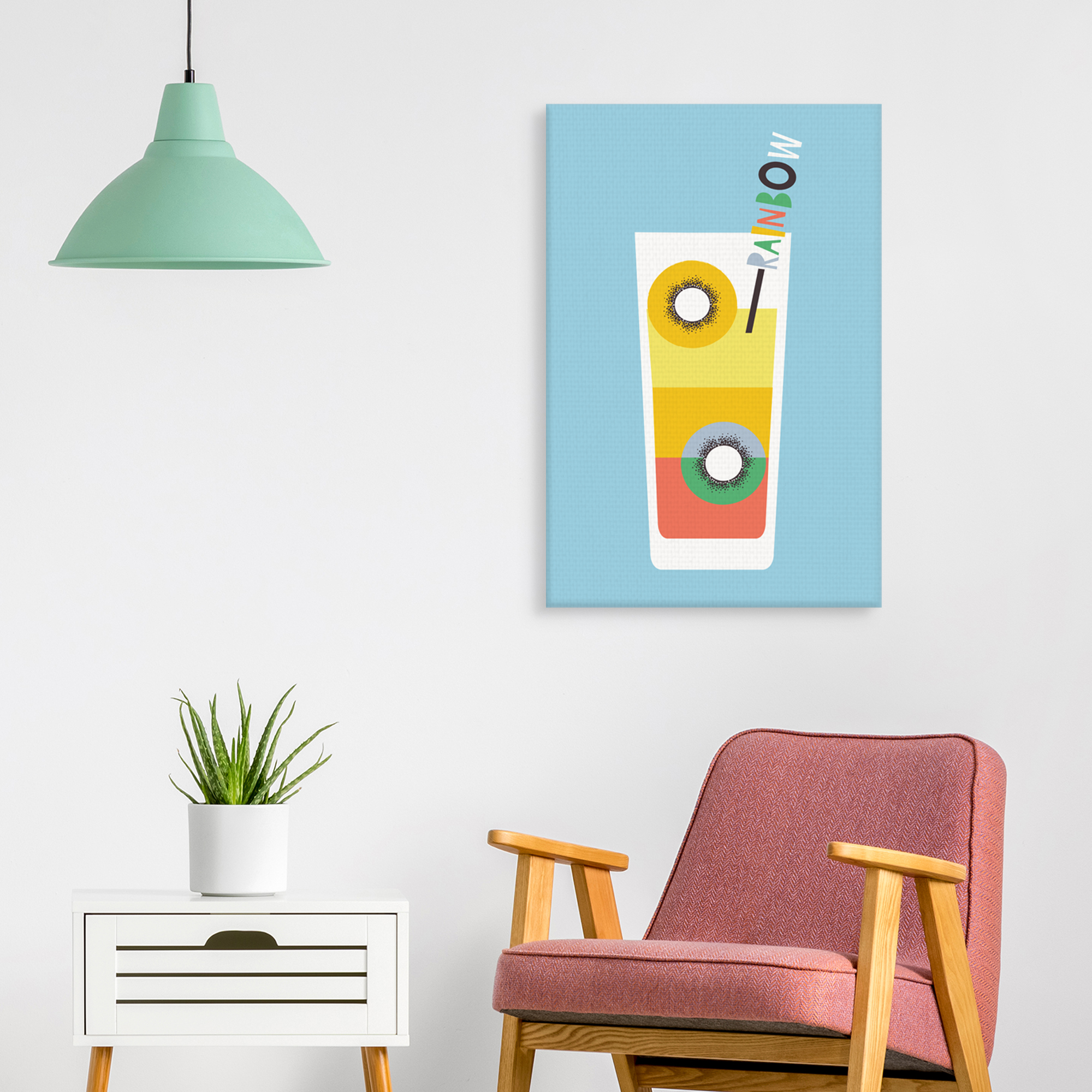 Stylish Cocktail Rainbow by Sophie Ledesma Canvas Art Print