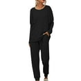 thumbnail image 1 of Innerwin Loungwear Elastic Waist Ladies Nightwear Sleep Drawstring With Pockets Sleepwear Black 4XL, 1 of 6