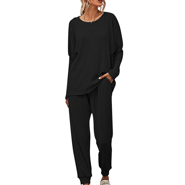 Innerwin Loungwear Elastic Waist Ladies Nightwear Sleep Drawstring With Pockets Sleepwear Black 4XL