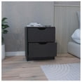 thumbnail image 2 of Nightstand with 2 Drawers, 19 Inch Bedside Table, Black - Modern End Table with Easy Pull-Out Drawers for Bedroom, Living Room, 2 of 7