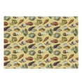 thumbnail image 1 of Colorful Cutting Board, Sketchy Hand Drawn Style Image of Vegetables Fruits with Striped Coral Backdrop, Decorative Tempered Glass Cutting and Serving Board, Large Size, Multicolor, by Ambesonne, 1 of 1