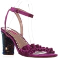 thumbnail image 1 of Womens Betsey Johnson Iliana Ankle Strap Dress Sandals, Magenta Velvet, 1 of 6