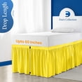 thumbnail image 5 of 34 Inch Drop Full XL Size Dorm Bed Yellow Solid Bed Skirt Lightweight Ruffled Pattern Split Corner Premium Hotal Quality With Flexible Elastic & Fade Resistent, 5 of 7