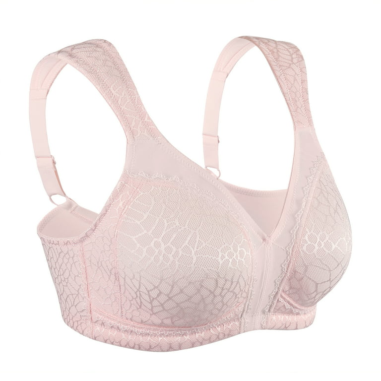 Exclare Women's Full Coverage Plus Size Comfort Double Support Unpadded  Wirefree Minimizer Bra (38DD, Pink) 